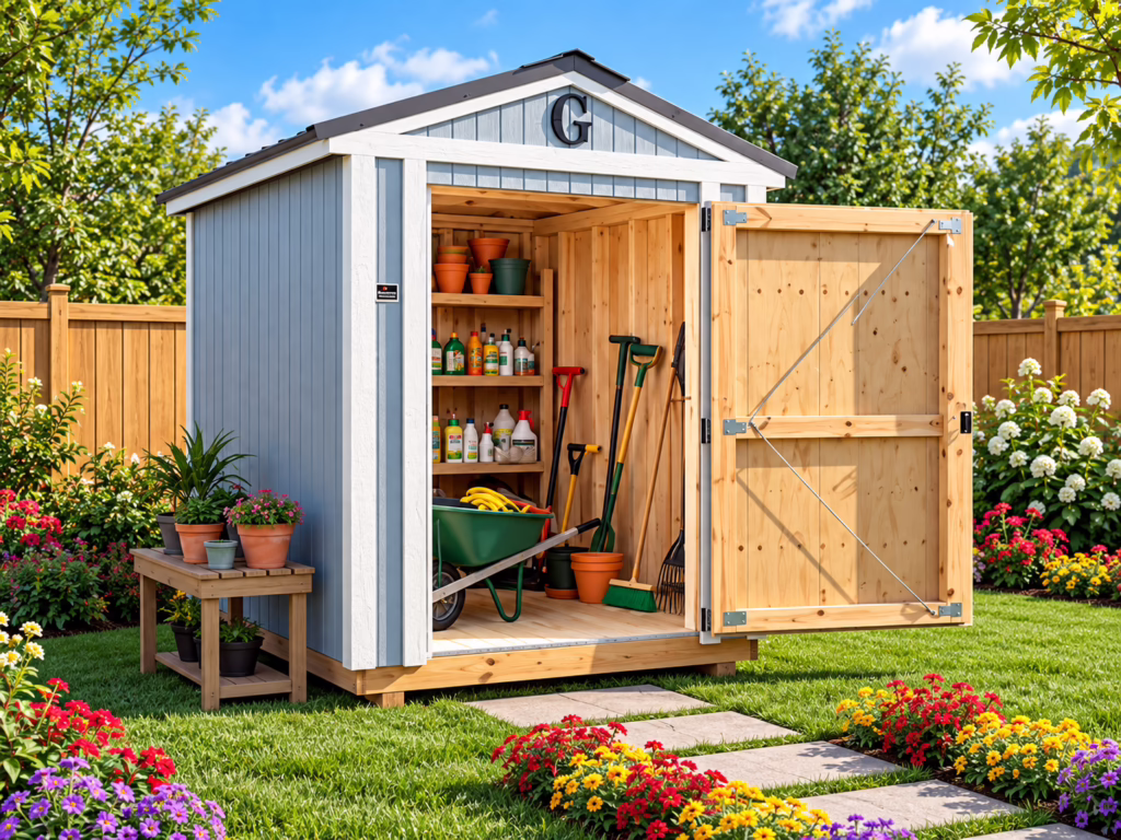 6x8 Compact Utility Tool Shed