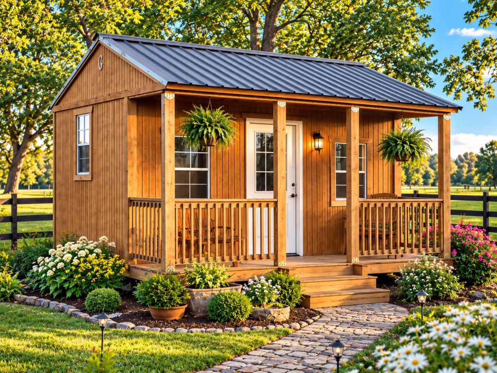 16x16 Side Porch Cabin
